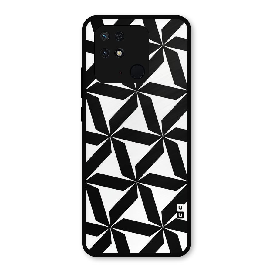 Black White Fan Design Metal Back Case for Redmi 10