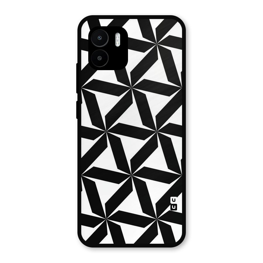 Black White Fan Design Metal Back Case for Redmi A2
