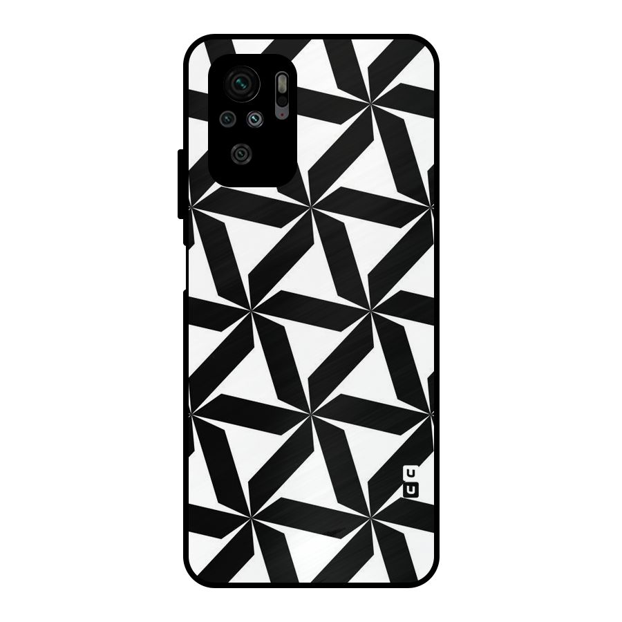Black White Fan Design Metal Back Case for Redmi Note 10S