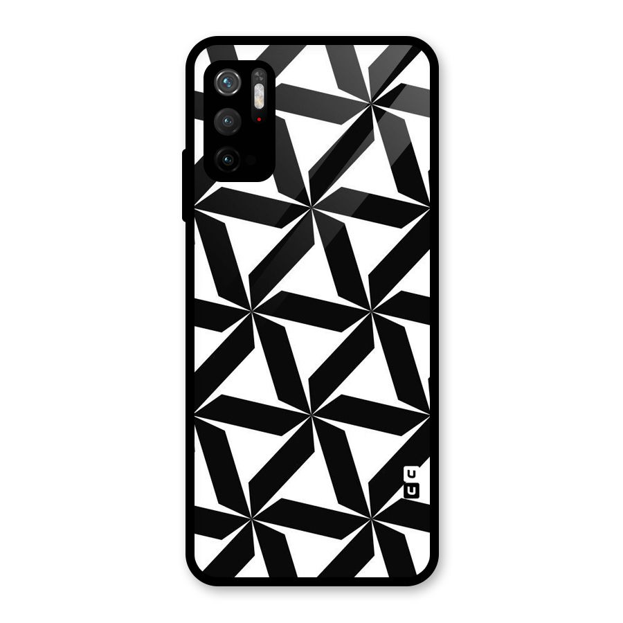 Black White Fan Design Metal Back Case for Redmi Note 10T 5G