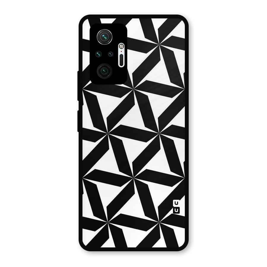 Black White Fan Design Metal Back Case for Redmi Note 10 Pro