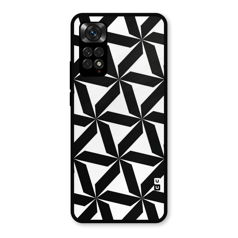 Black White Fan Design Metal Back Case for Redmi Note 11s