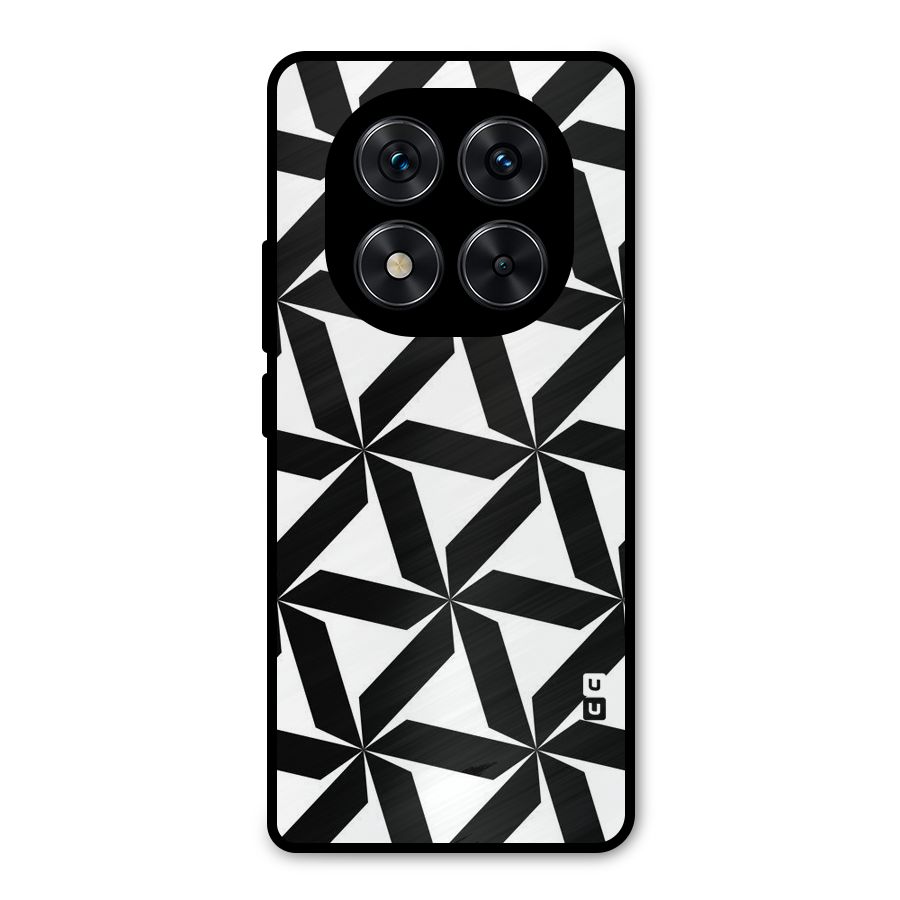 Black White Fan Design Metal Back Case for Redmi Note 14 Pro 5G