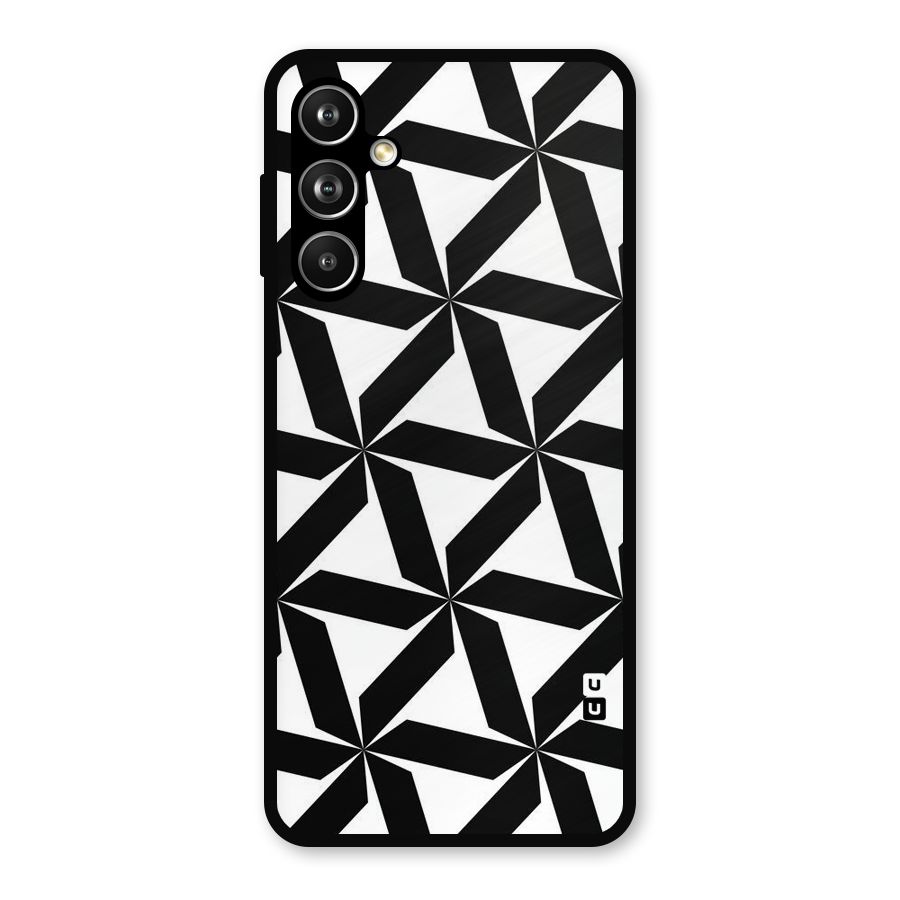 Black White Fan Design Metal Back Case for Samsung Galaxy M54