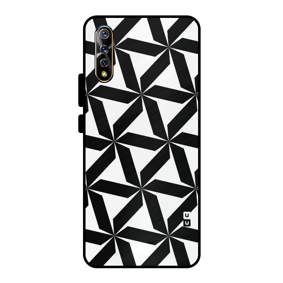 Black White Fan Design Metal Back Case for Vivo S1