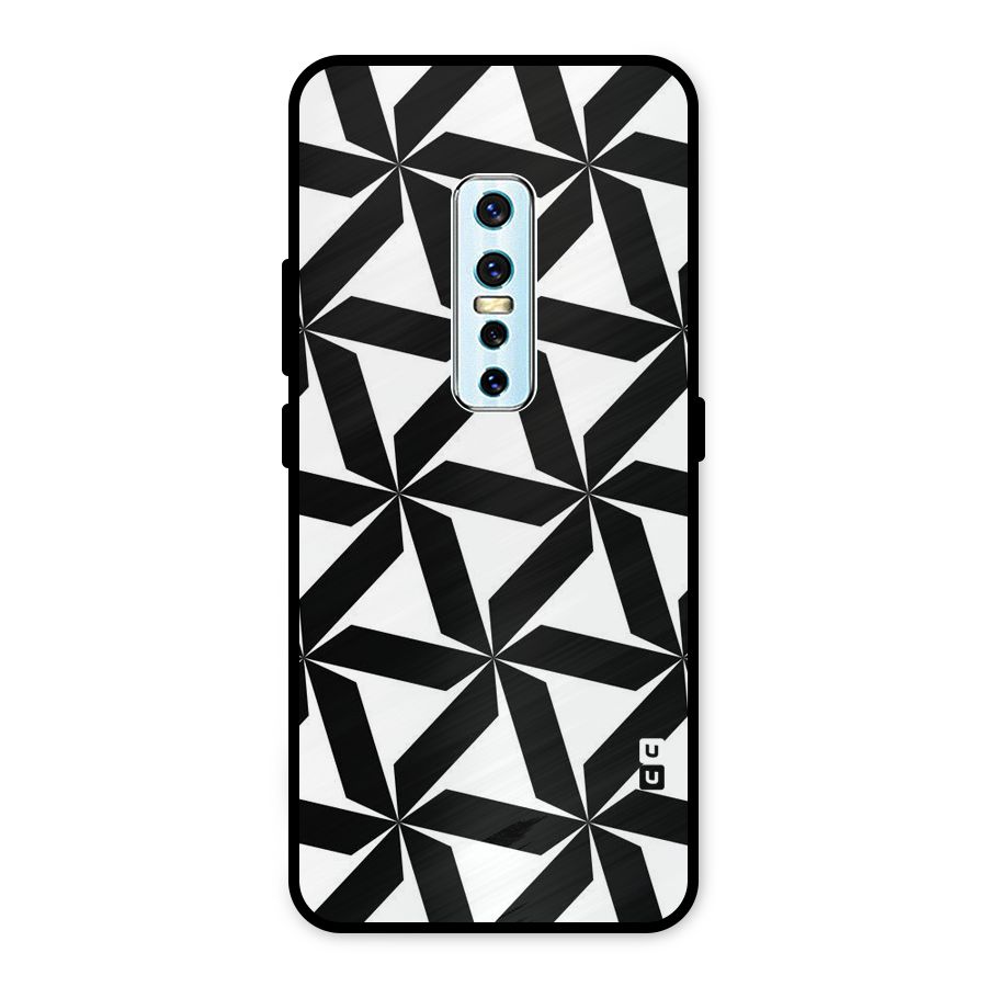 Black White Fan Design Metal Back Case for Vivo V17 Pro