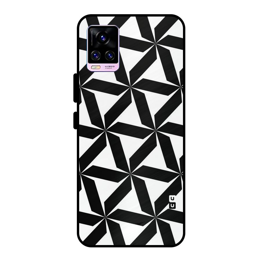 Black White Fan Design Metal Back Case for Vivo V20 Pro