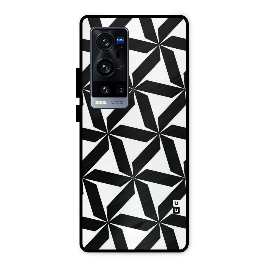 Black White Fan Design Metal Back Case for Vivo X60 Pro Plus