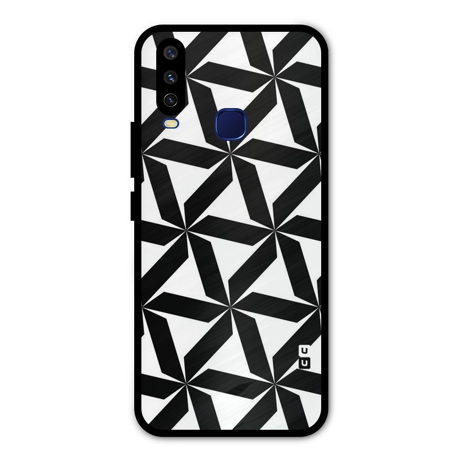Black White Fan Design Metal Back Case for Vivo Y12