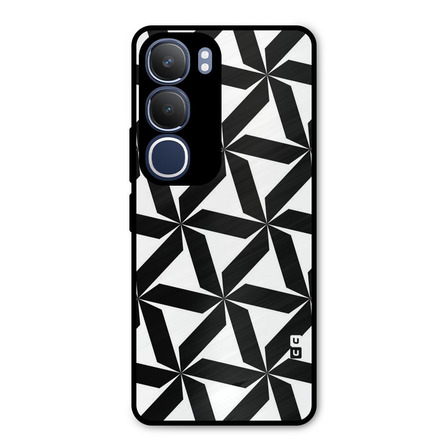Black White Fan Design Metal Back Case for Vivo Y29