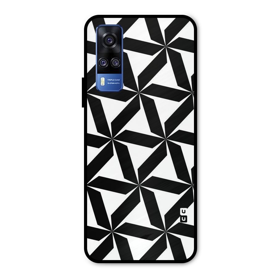 Black White Fan Design Metal Back Case for Vivo Y31