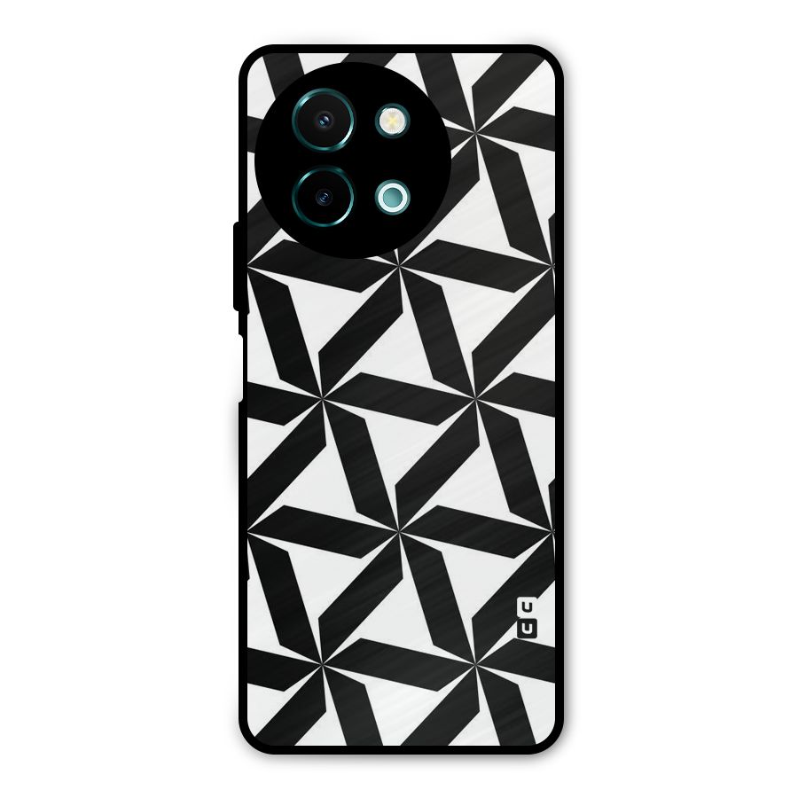 Black White Fan Design Metal Back Case for Vivo Y58