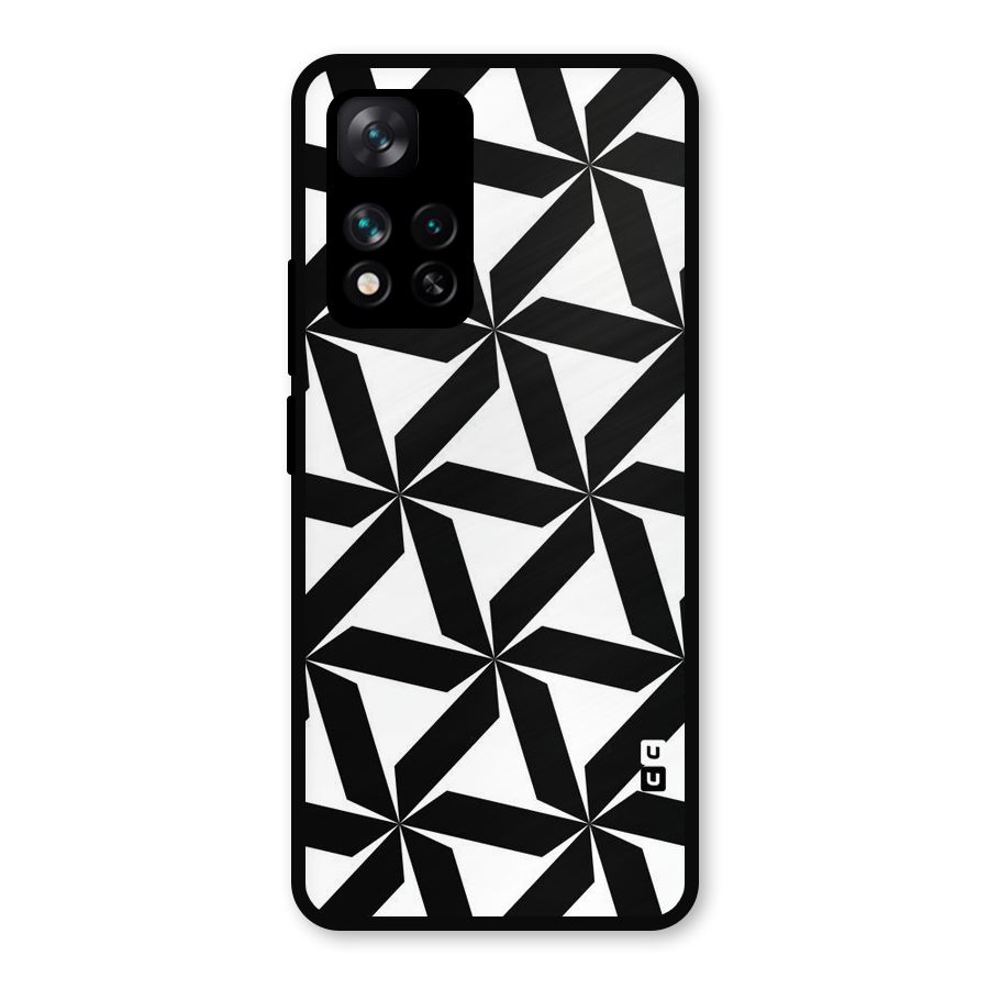 Black White Fan Design Metal Back Case for Xiaomi 11i Hypercharge 5G