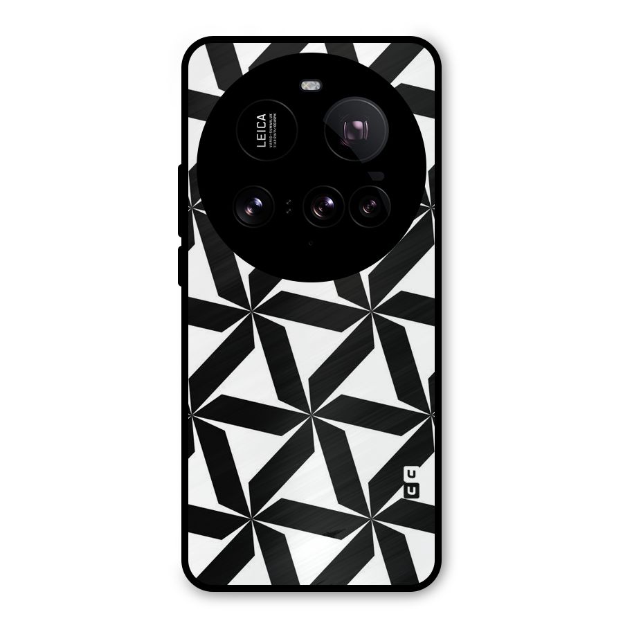 Black White Fan Design Metal Back Case for Xiaomi 15 Ultra