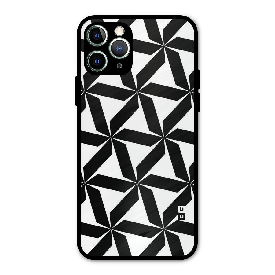 Black White Fan Design Metal Back Case for iPhone 11 Pro Max