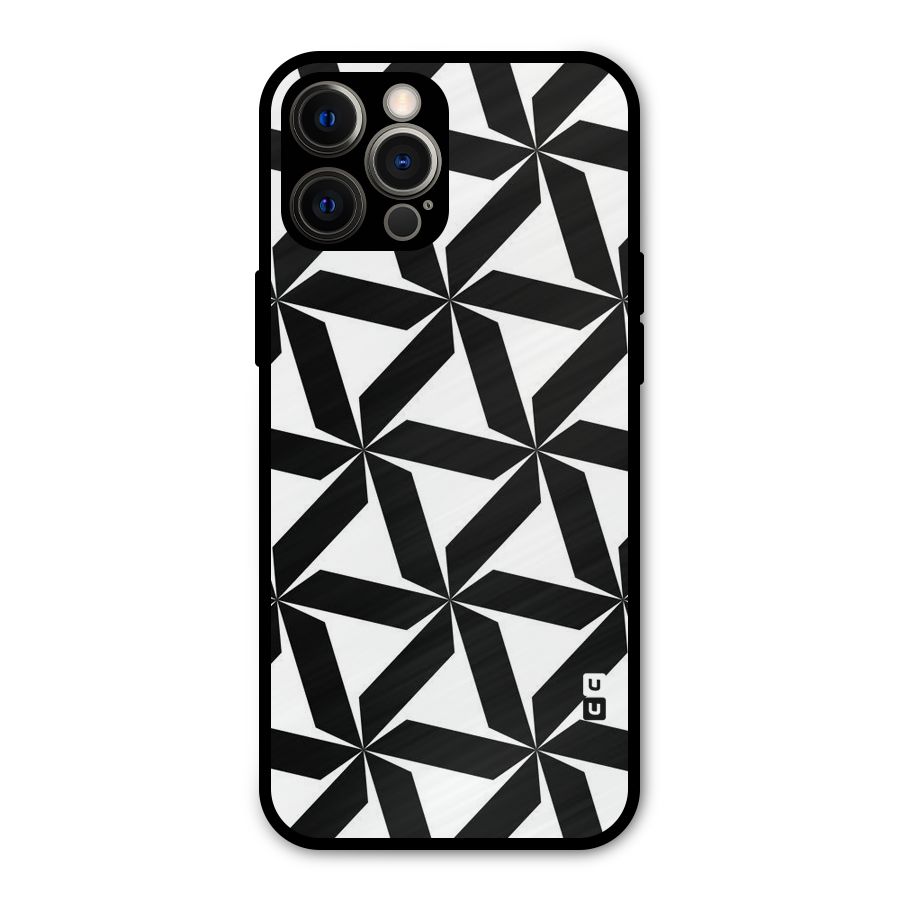 Black White Fan Design Metal Back Case for iPhone 12 Pro Max