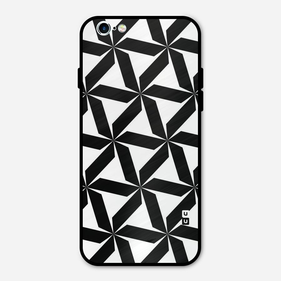 Black White Fan Design Metal Back Case for iPhone 6 6s