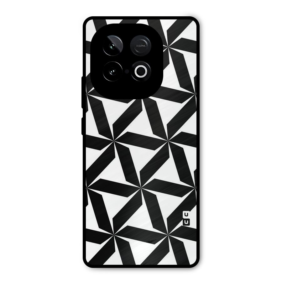 Black White Fan Design Metal Back Case for iQOO Neo 10
