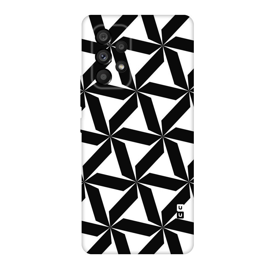 Black White Fan Design Original Polycarbonate Back Case for Galaxy A53 5G
