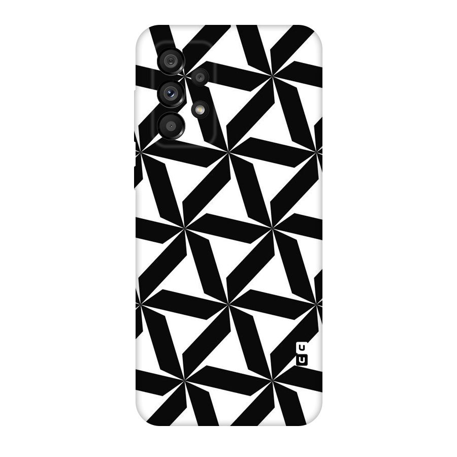 Black White Fan Design Original Polycarbonate Back Case for Galaxy A73 5G
