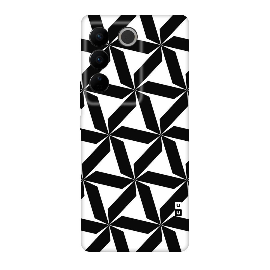 Black White Fan Design Original Polycarbonate Back Case for Vivo V27