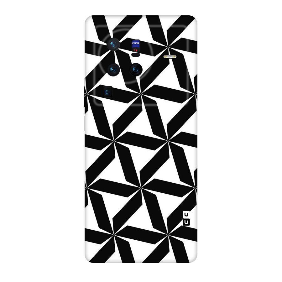 Black White Fan Design Original Polycarbonate Back Case for Vivo X80