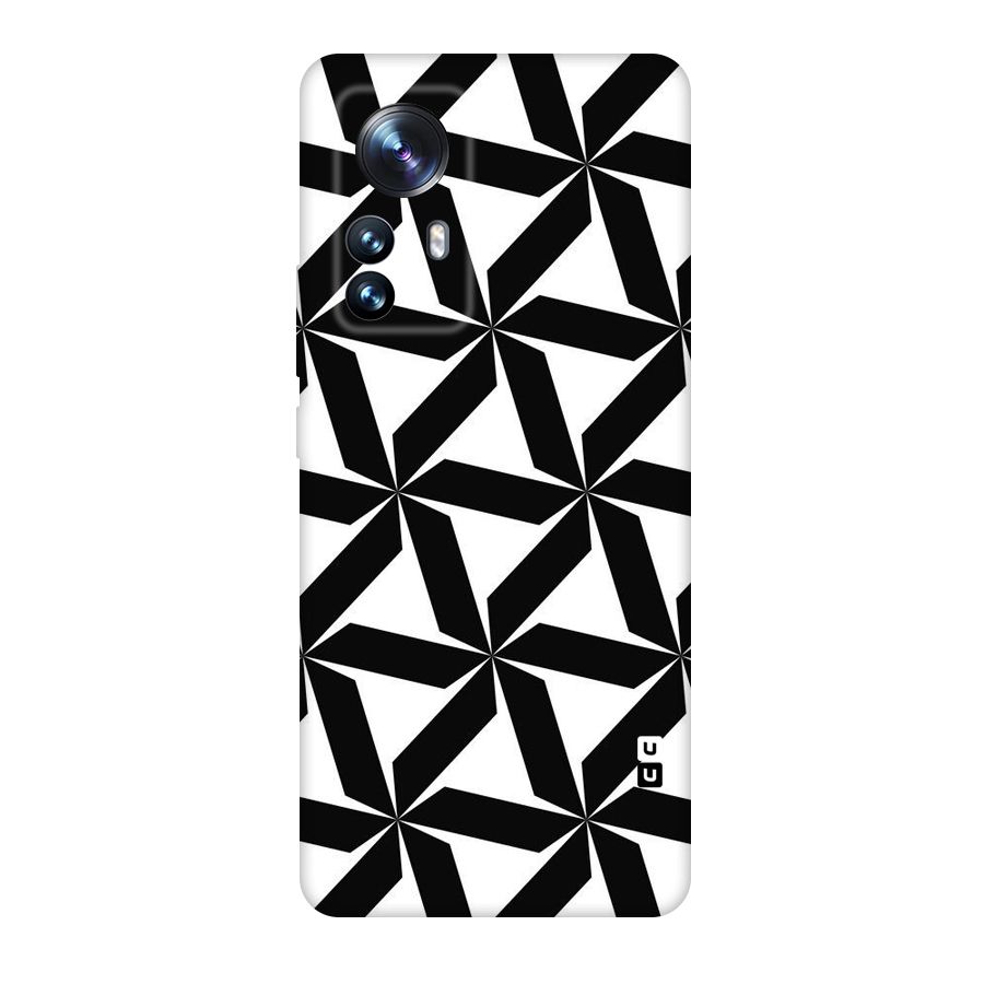 Black White Fan Design Original Polycarbonate Back Case for Xiaomi 12 Pro