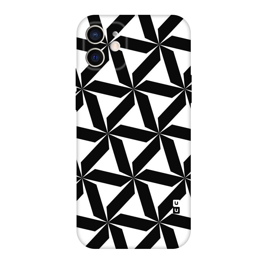 Black White Fan Design Original Polycarbonate Back Case for iPhone 12