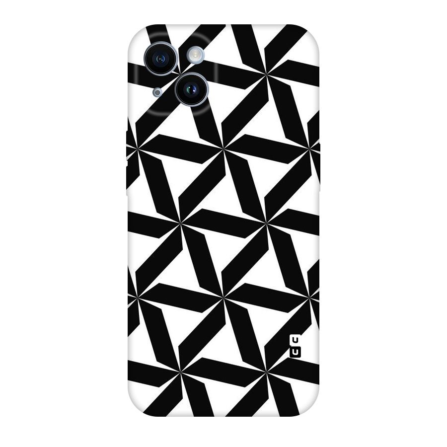 Black White Fan Design Original Polycarbonate Back Case for iPhone 14