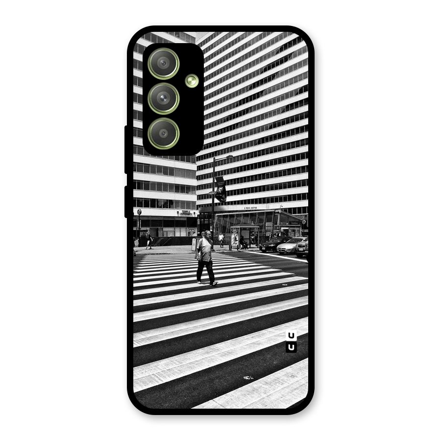 Black White Perspective Glass Back Case for Galaxy A54