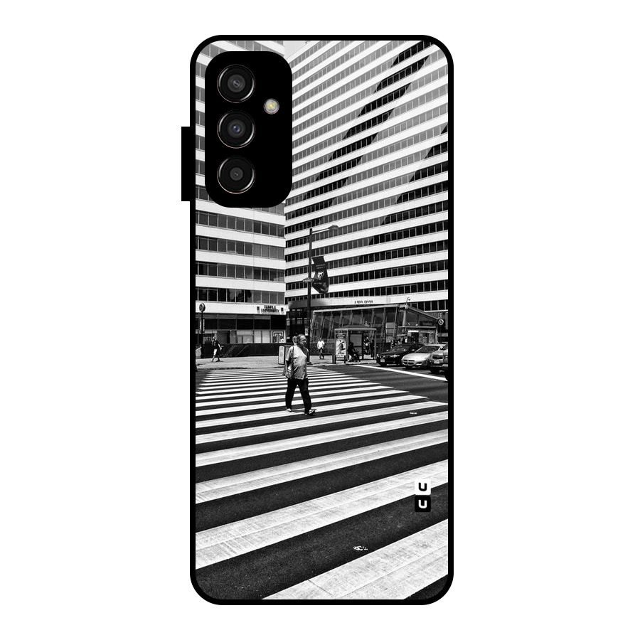 Black White Perspective Glass Back Case for Galaxy F13