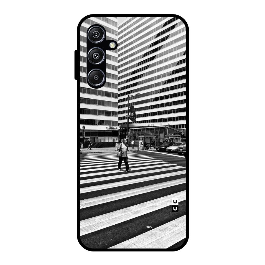 Black White Perspective Glass Back Case for Galaxy M34 5G