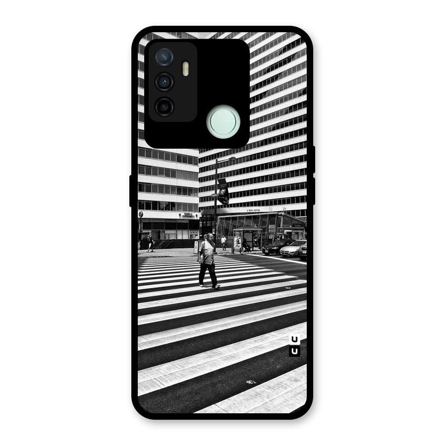 Black White Perspective Glass Back Case for Oppo A53