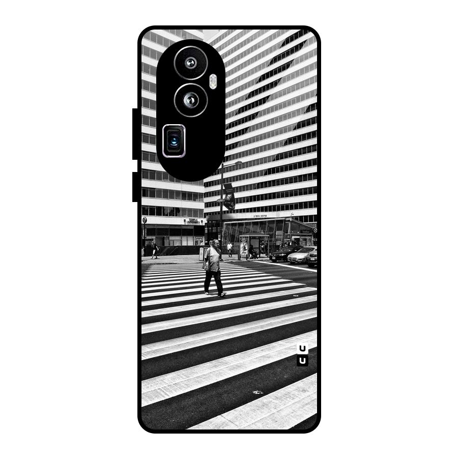 Black White Perspective Glass Back Case for Oppo Reno10 Pro Plus