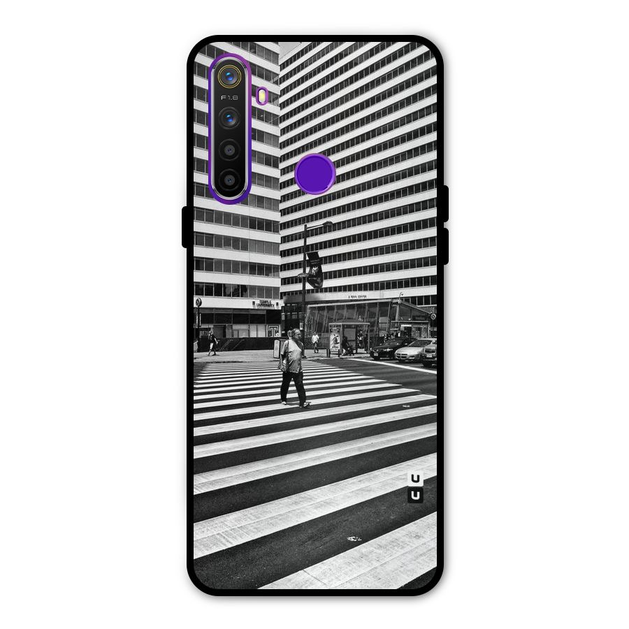 Black White Perspective Glass Back Case for Realme 5s