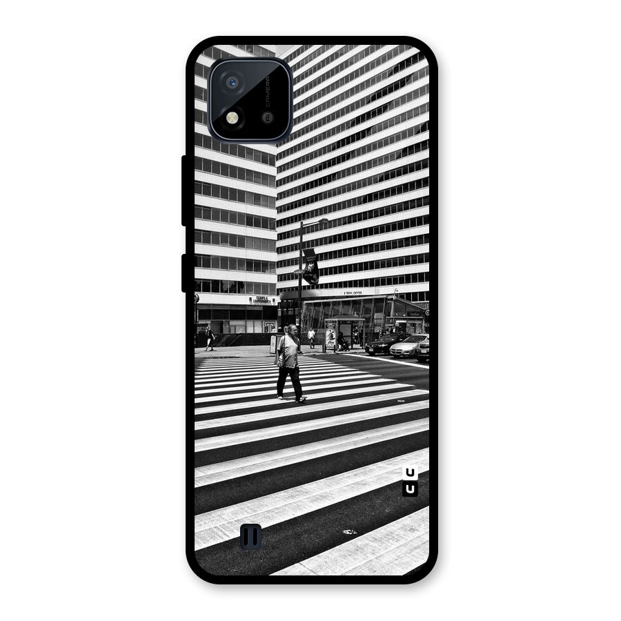 Black White Perspective Glass Back Case for Realme C11 2021