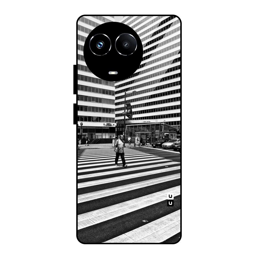 Black White Perspective Glass Back Case for Realme Narzo 60X