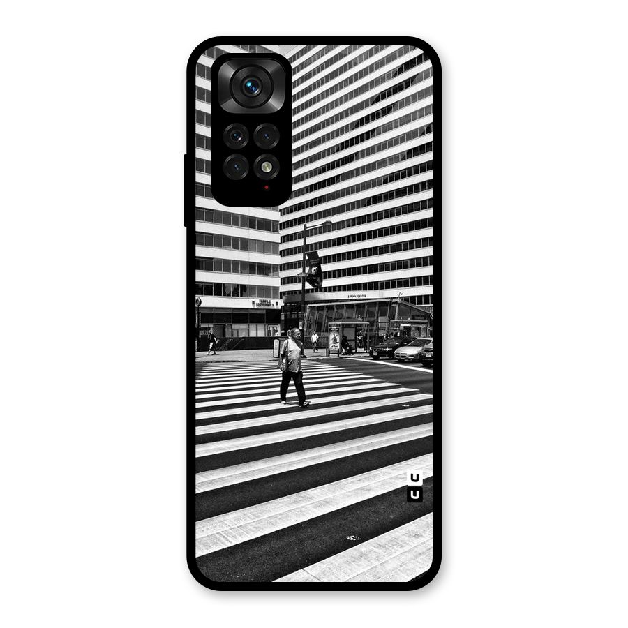 Black White Perspective Glass Back Case for Redmi Note 11S