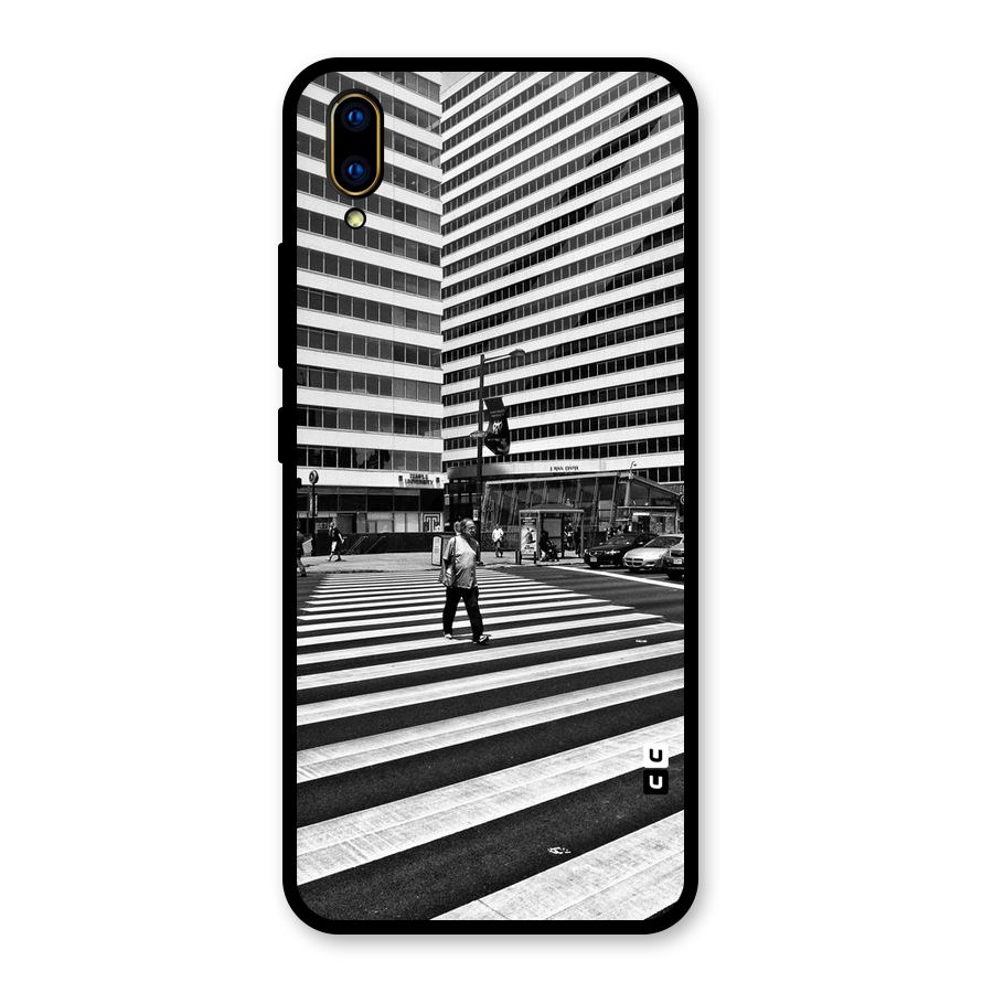Black White Perspective Glass Back Case for Vivo V11 Pro
