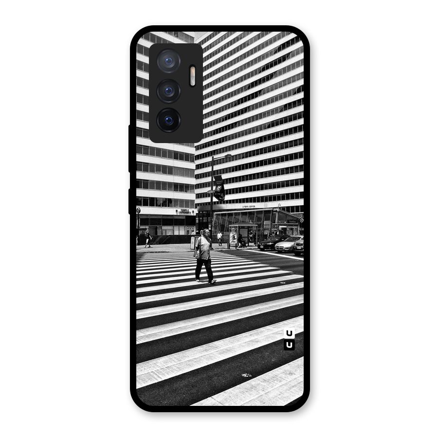 Black White Perspective Glass Back Case for Vivo V23e