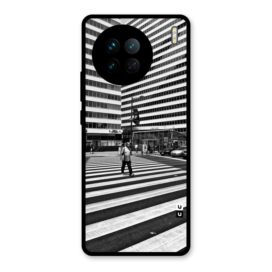 Black White Perspective Glass Back Case for Vivo X90