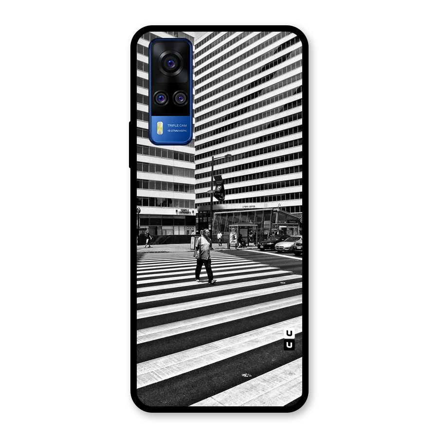 Black White Perspective Glass Back Case for Vivo Y31