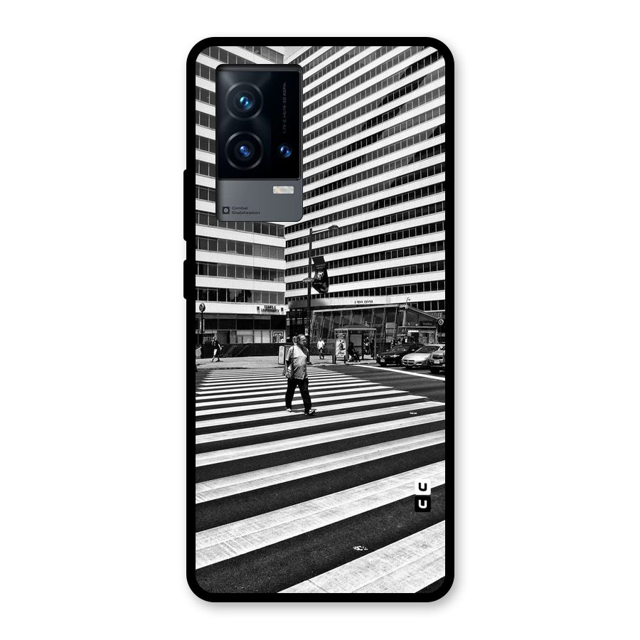 Black White Perspective Glass Back Case for iQOO 9 5G