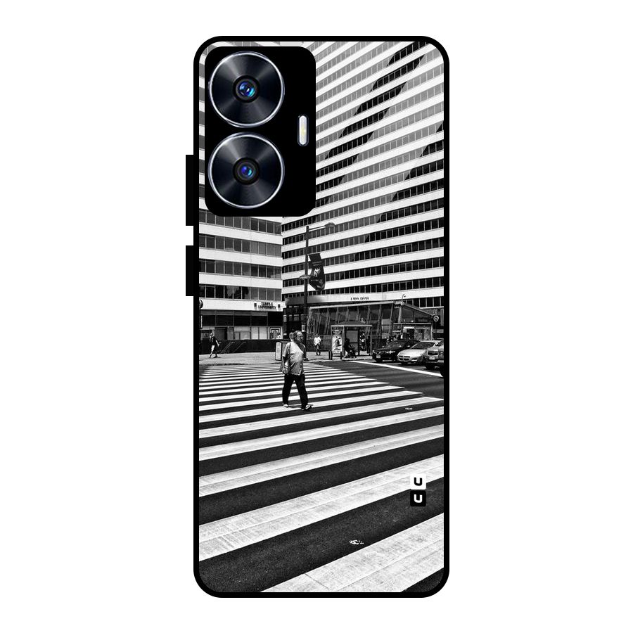 Black White Perspective Glass Back Case for realme C55