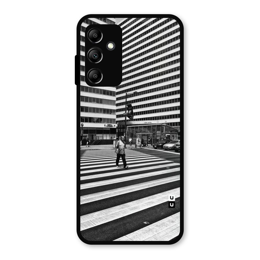 Black White Perspective Metal Back Case for Galaxy A14 5G