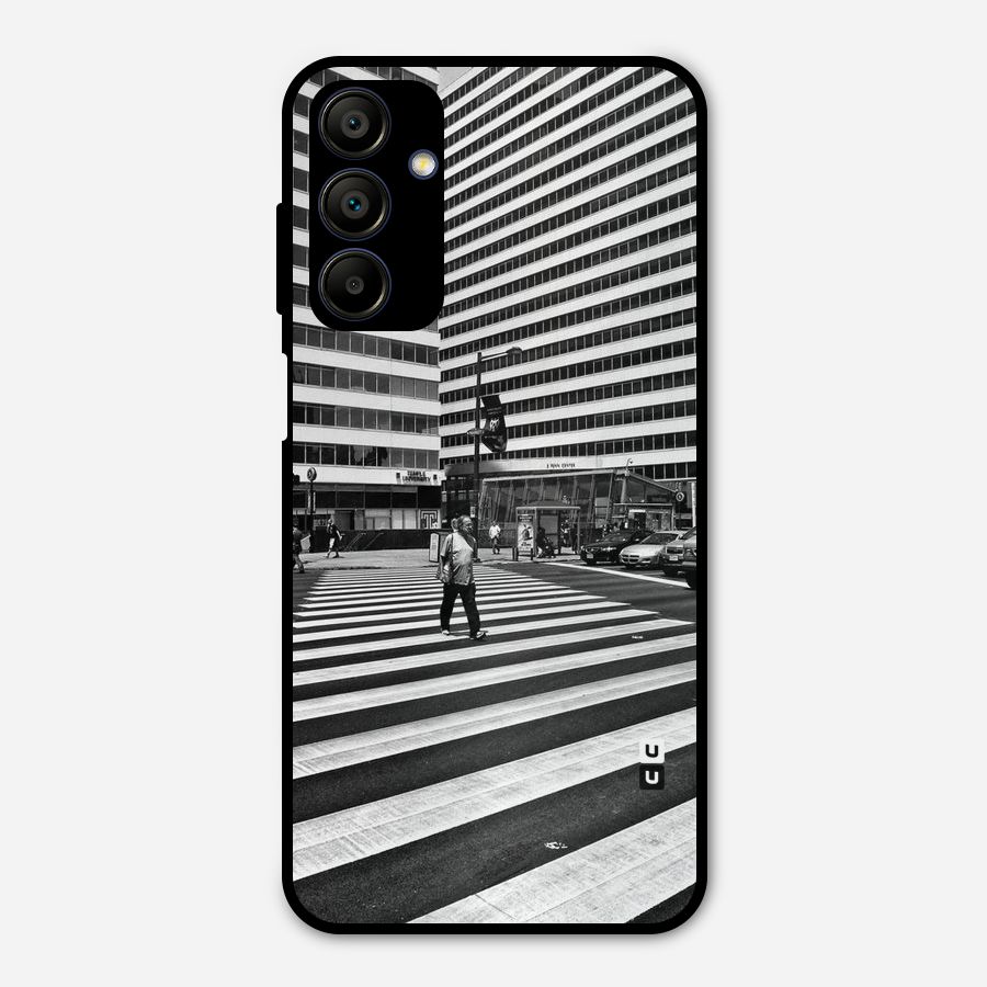 Black White Perspective Metal Back Case for Galaxy A15 5G