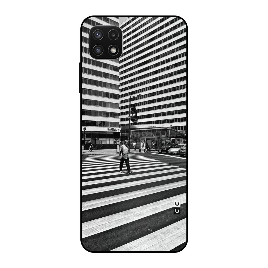 Black White Perspective Metal Back Case for Galaxy A22 5G