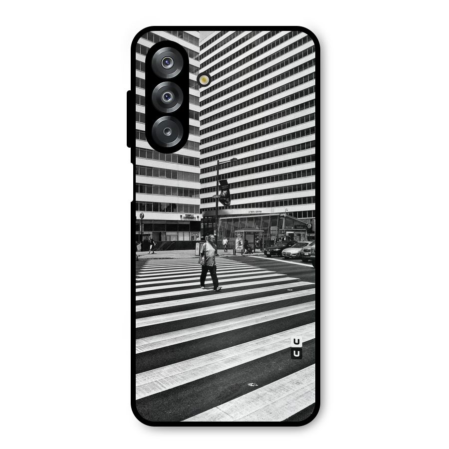 Black White Perspective Metal Back Case for Galaxy A26