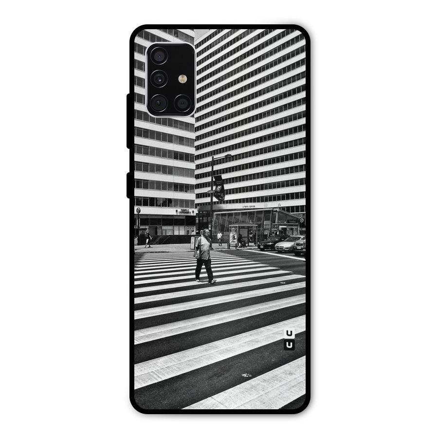 Black White Perspective Metal Back Case for Galaxy A51