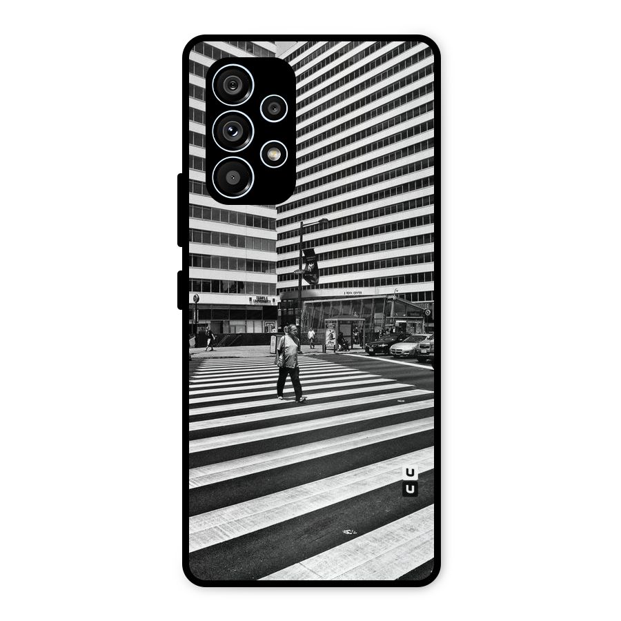 Black White Perspective Metal Back Case for Galaxy A53 5G